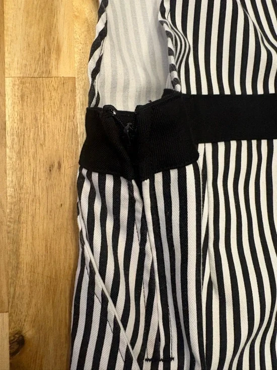 Nickelodeon Black and White Striped women’s Overalls - Picture 3 of 7
